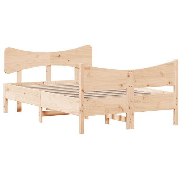 vidaXL Estructura de cama sin colch&oacute;n madera maciza de pino 120x190 cm