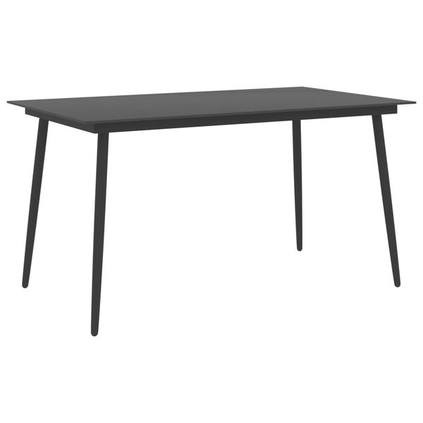 vidaXL Juego de comedor para jard&iacute;n 7 piezas negro