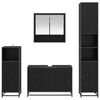 vidaXL Juego de muebles de ba&ntilde;o 4 pcs Roble Negro Madera de ingenier&iacute;a