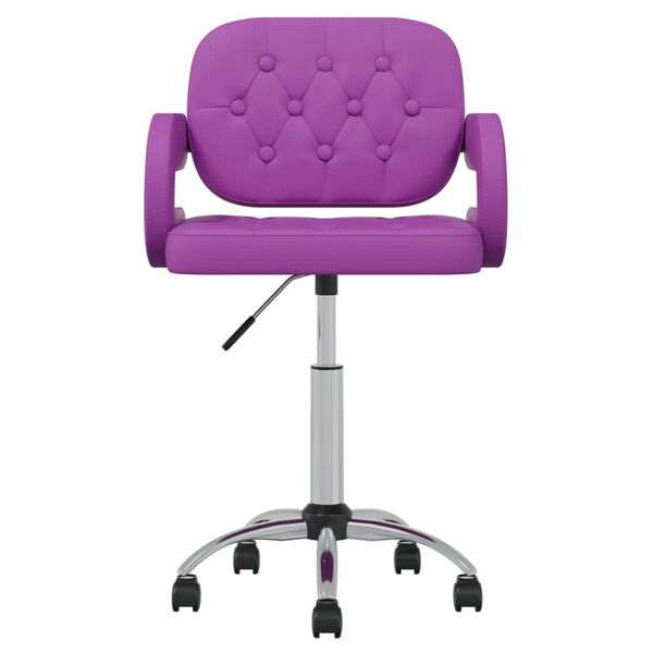 vidaXL Sillas de comedor giratorias 2 unidades cuero sint&eacute;tico morado