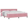 vidaXL Cama tipo Box Spring con colch&oacute;n Rosa 200 x 200 cm Terciopelo