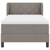 vidaXL Cama tipo Box Spring con colch&oacute;n Taup&eacute; 90 x 200 cm tela