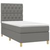 vidaXL Cama box spring con colch&oacute;n tela gris oscuro 80x200 cm