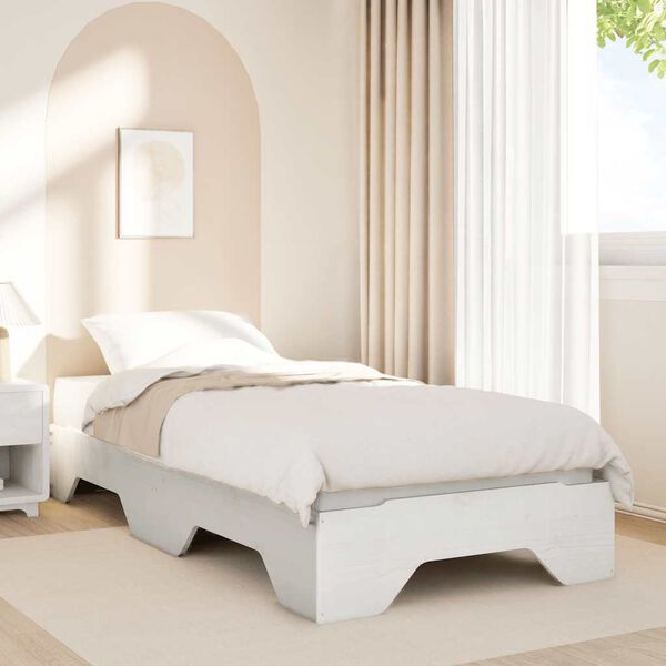 vidaXL Estructura de cama sin colchón apilable blanca 75x190 cm