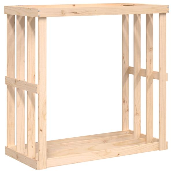 vidaXL Soporte para le&ntilde;a de exterior madera maciza pino 108x52x106 cm