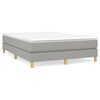 vidaXL Cama box spring con colch&oacute;n tela gris claro 140x200 cm