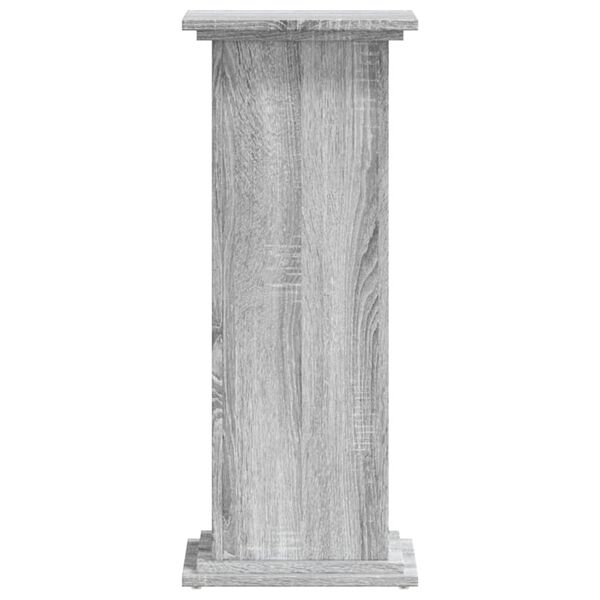 vidaXL Soportes de plantas madera ingenier&iacute;a gris Sonoma 33x33x80 cm
