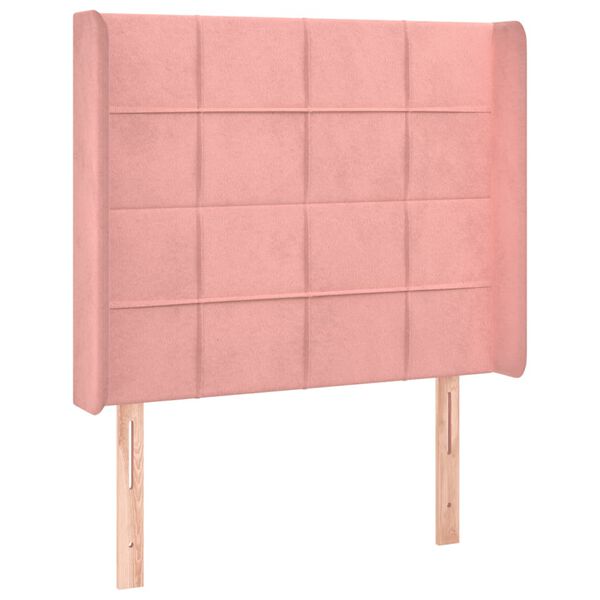 vidaXL Cabecero con LED de terciopelo rosa 93x16x118/128 cm