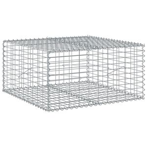 vidaXL Cesta de gaviones con cubierta hierro galvanizado 100x100x50 cm