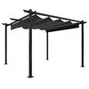 vidaXL Cenador de jard&iacute;n con techo retr&aacute;ctil gris antracita 3x3 m