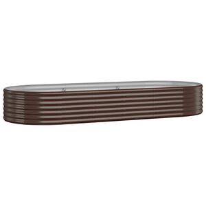 vidaXL Jardinera arriate acero galvanizado marr&oacute;n 249x100x36cm