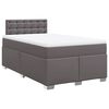vidaXL Cama box spring con colch&oacute;n cuero sint&eacute;tico gris 120x200 cm