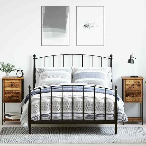 vidaXL Armario de Noche con caj&oacute;n 2 pcs Madera vieja 32 x 42 x 70 cm