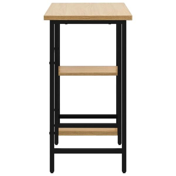 vidaXL Escritorio para ordenador MDF metal negro roble 80x40x72 cm