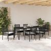 vidaXL Conjunto de Comedor de Jard&iacute;n 7 pcs Negro rat&aacute;n sint&eacute;tico