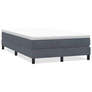 vidaXL Cama box spring sin colch&oacute;n terciopelo gris oscuro 120x210 cm