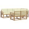 vidaXL Conjunto de sof&aacute;s de exterior 7 uds. Blanco y Crema Poli&eacute;ster