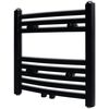 vidaXL Radiador toallero de ba&ntilde;o curvo negro 480x480 mm