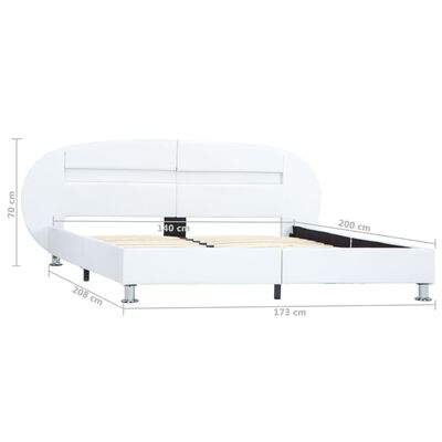 vidaXL Estructura de cama con LED cuero sintético blanco 140x200 cm