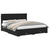 vidaXL Estructura de cama con caj&oacute;n Roble Negro 180 x 200 cm