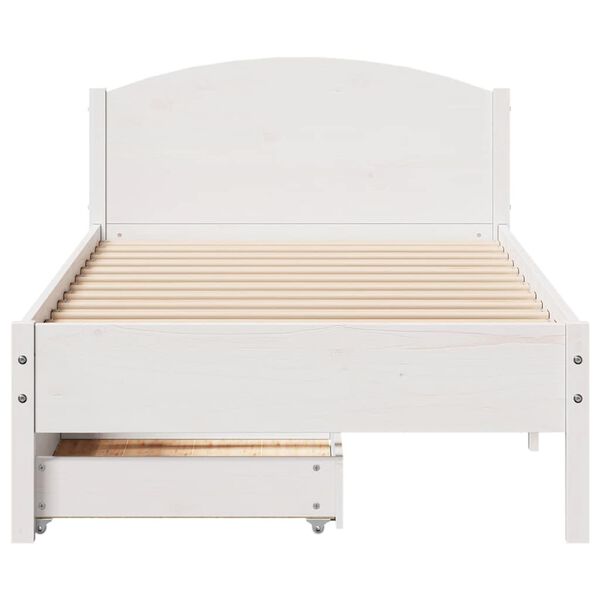 vidaXL Estructura de cama sin colch&oacute;n madera de pino blanca 90x200 cm