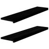 vidaXL Pelda&ntilde;os de escalera 2 uds madera maciza roble marr&oacute;n negro