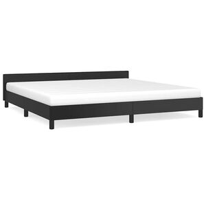 vidaXL Estructura de cama con cabecero sin colchón negro 200x200 cm