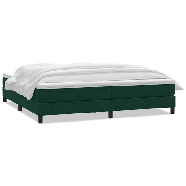 vidaXL Cama box spring con colch&oacute;n terciopelo verde oscuro 200x210 cm