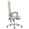 vidaXL Silla de oficina reclinable masaje cuero sint&eacute;tico color crema