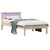 vidaXL Estructura de cama Marrón 75 x 190 cm Madera de pino macizo