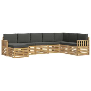 vidaXL Conjunto de sof&aacute;s de exterior 8 uds. Blanco y Antracita