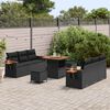 vidaXL Conjunto de sof&aacute;s de jard&iacute;n con coj&iacute;n 9 pcs Negro