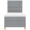vidaXL Cama Box Spring LED con colch&oacute;n Gris Claro 90 x 190 cm tela