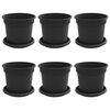 vidaXL Macetas 6 pcs Negro &Oslash; 15 x 12 cm Pl&aacute;stico
