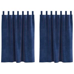 vidaXL Cortinas opacas 2 uds. Azul Oscuro 140 x 140 cm Terciopelo