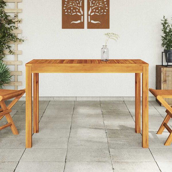 vidaXL Mesa de comedor de jard&iacute;n madera maciza de acacia 110x55x75 cm