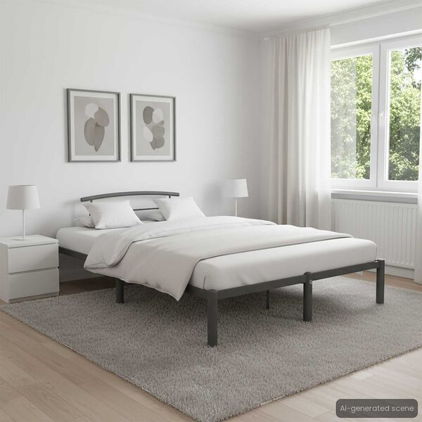 vidaXL Estructura de cama sin colchón metal gris 120x200 cm