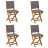 vidaXL Sillas Bistro de Exterior 4 pcs Gris oscuro