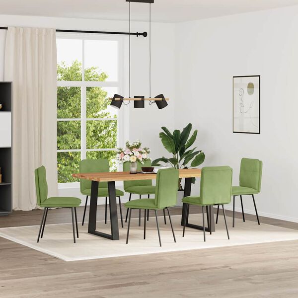 vidaXL Sillas de comedor 6 unidades terciopelo verde claro