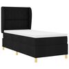 vidaXL Cama con Somier y Colch&oacute;n Gris Oscuro 90x190 cm de Tela Negro