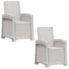 vidaXL Sill&oacute;n de jard&iacute;n reclinable imitaci&oacute;n rat&aacute;n 2 uds. Blanco PP