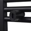 vidaXL Radiador toallero de ba&ntilde;o curvo negro 500 x 1160 mm