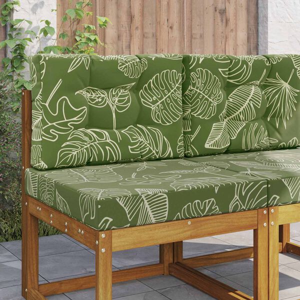 vidaXL Coj&iacute;n para sof&aacute; de exterior 2 pcs Dise&ntilde;o de Hojas Poli&eacute;ster