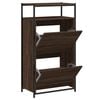 vidaXL Zapatero de madera de ingenier&iacute;a marr&oacute;n roble 60x34x112 cm