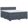 vidaXL Cama box spring con colch&oacute;n Gris oscuro 140 x 190 cm Terciopelo
