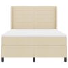 vidaXL Cama tipo Box Spring con colch&oacute;n Crema 160 x 200 cm tela