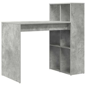 vidaXL Escritorio Gris Concreto Madera de ingenier&iacute;a