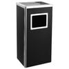 vidaXL Papelera con cenicero de acero negro 45 L