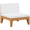 vidaXL Sof&aacute; seccional central y cojines blanco crema madera de acacia