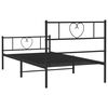vidaXL Estructura cama sin colch&oacute;n con estribo metal negro 90x200 cm